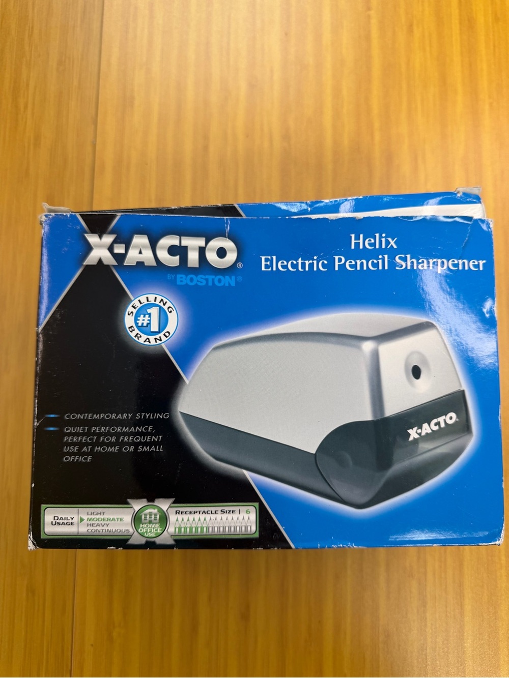 X-ACTO Helix Electric Pencil Sharpener #1900 Silver Box Shopworn